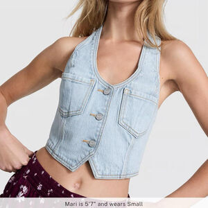 NWT Denim Victoria Secret vest XL